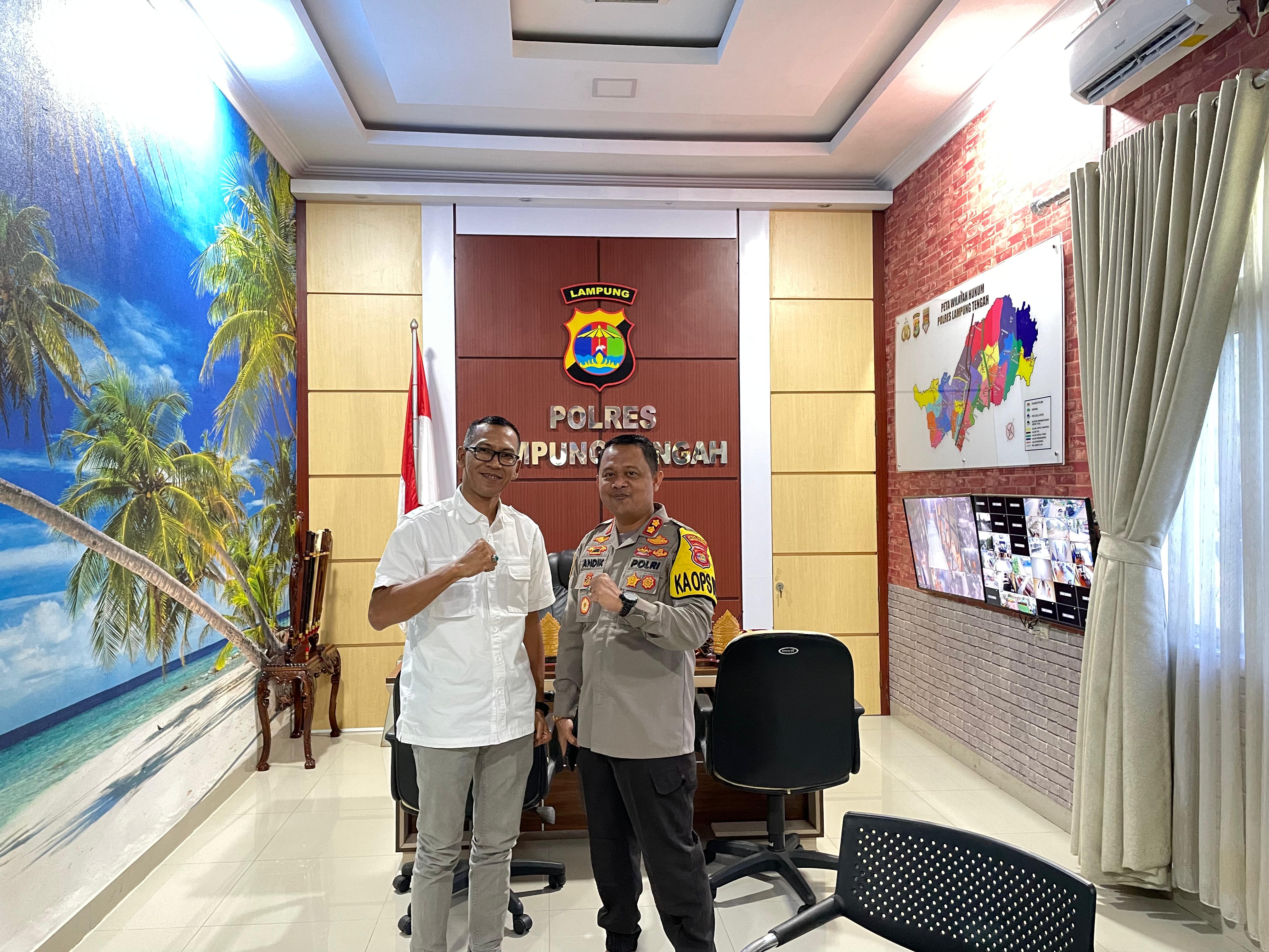 Tingkatkan Sinergitas Pengawasan Pemilihan Tahun 2024 Bawaslu Lampung Tengah adakan Audiensi dengan Polres Kabupaten Lampung Tengah