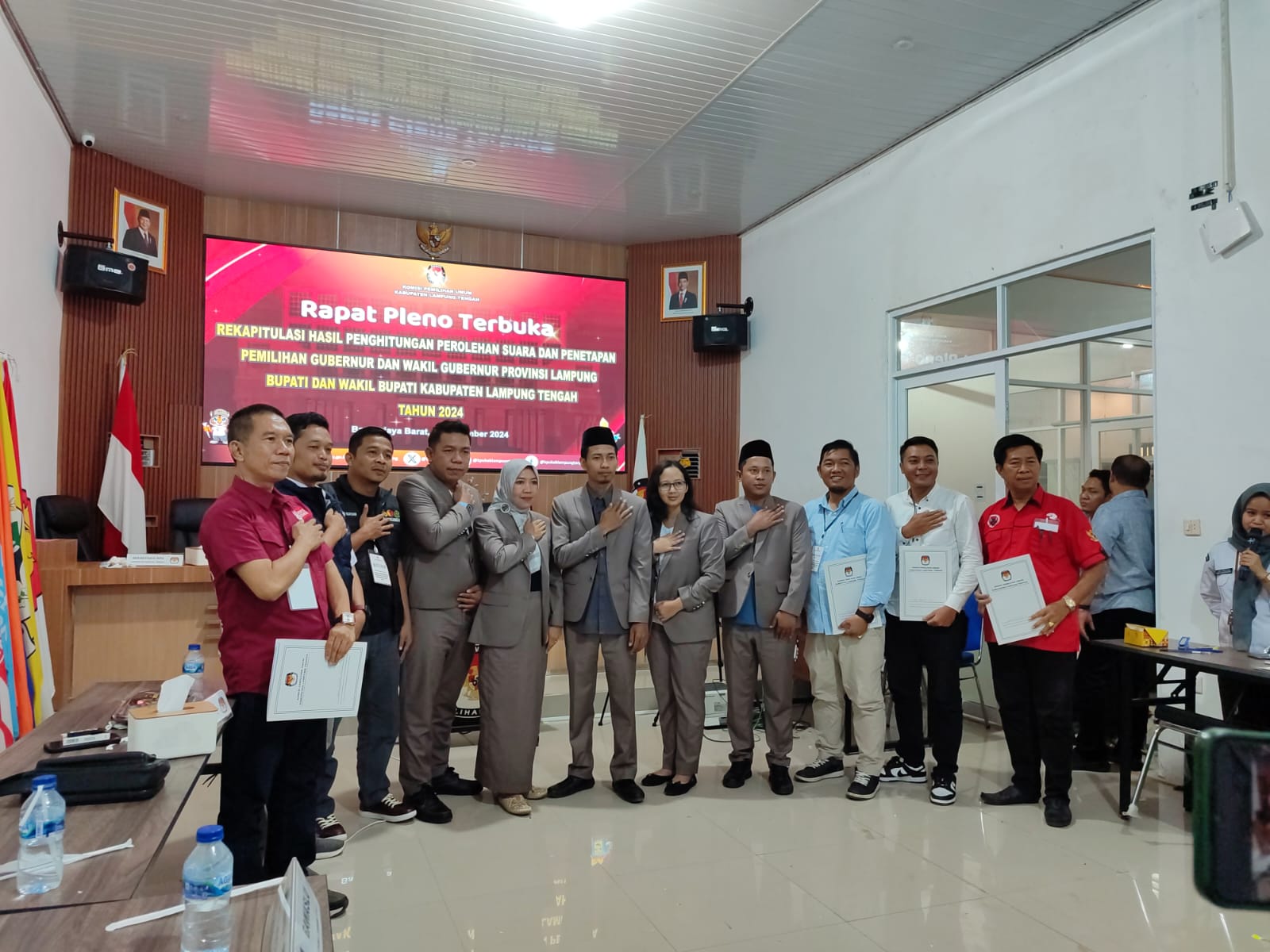 Bawaslu Lampung Tengah hadiri Pleno Rekapitulasi Suara di KPU Kabupaten Lampung Tengah