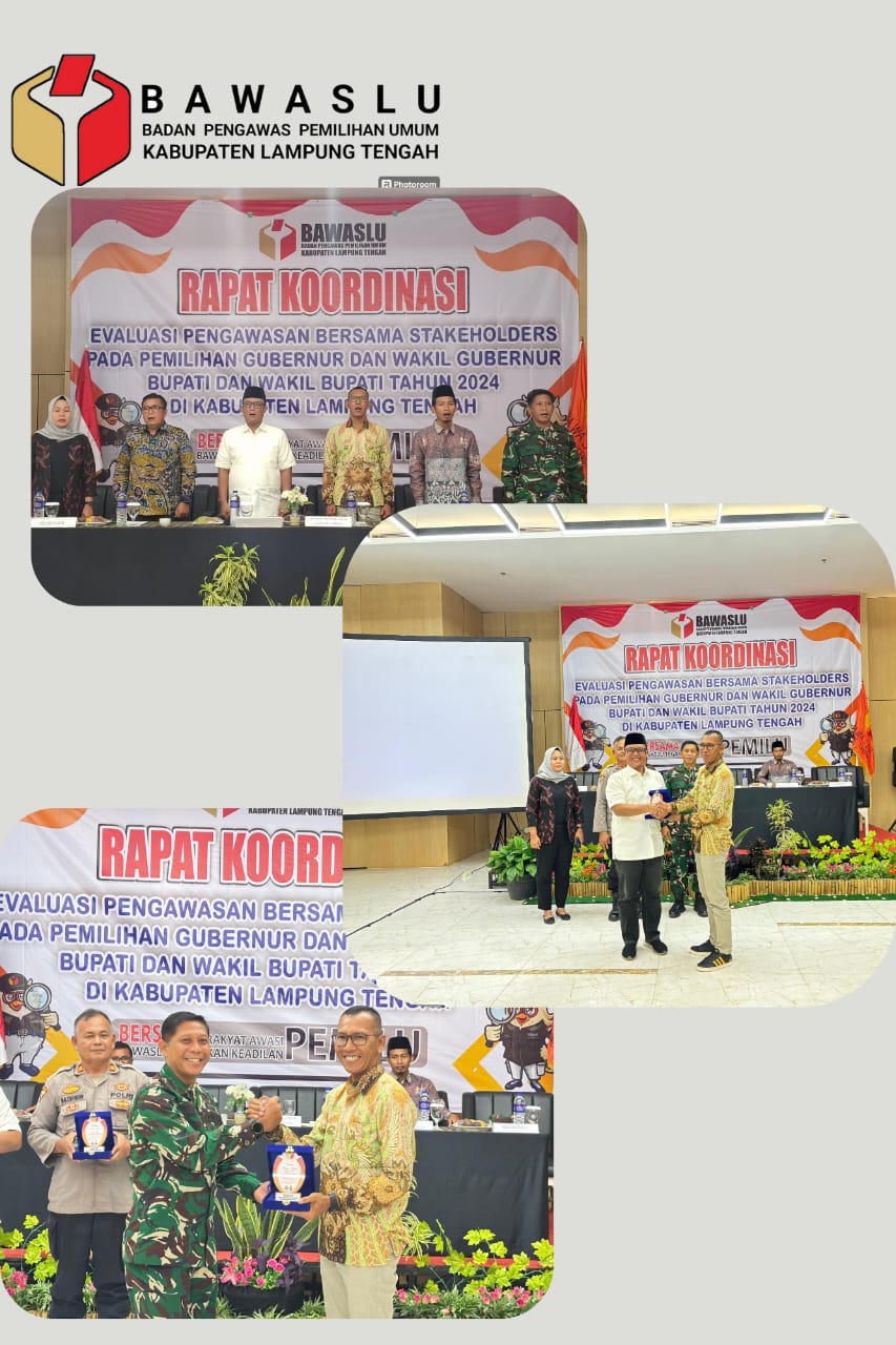 BAWASLU LAMPUNG TENGAH GELAR RAKOR EVALUASI PENGAWASAN PEMILIHAN 2024 BERSAMA STAKEHOLDER