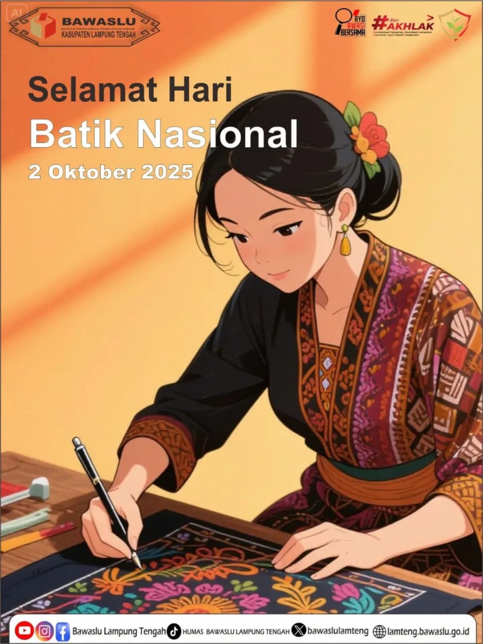 BAWASLU LAMPUNG TENGAH RAYAKAN HARI BATIK NASIONAL 2 OKTOBER 2025: WUJUDKAN SEMANGAT PELESTARIAN BUDAYA DAN INTEGRITAS PENGAWASAN PEMILU