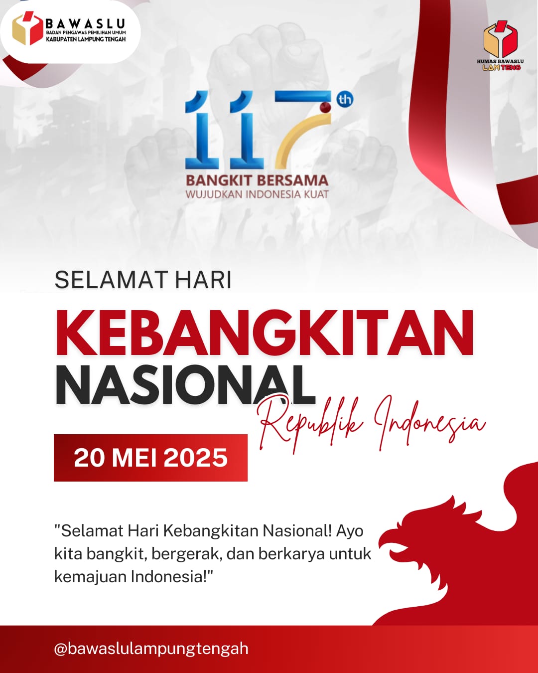 Bawaslu Lampung Tengah Ajak Momentum Hari Kebangkitan Nasional Jadi Semangat Meningkatkan Integritas dan Pengawasan Demokrasi