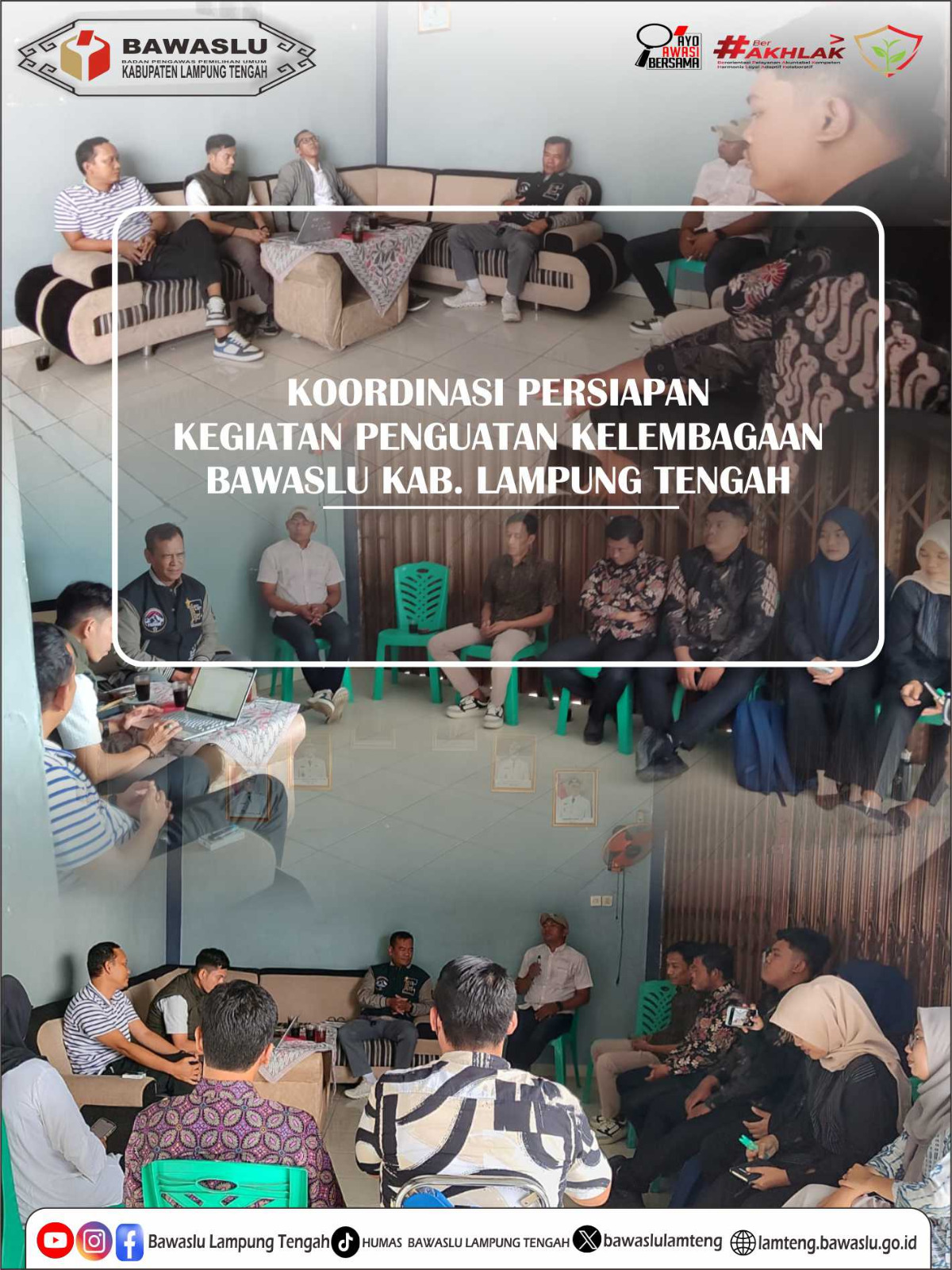 Bawaslu Lampung Tengah Gelar Rapat Internal Bahas Penguatan Kapasitas Kelembagaan