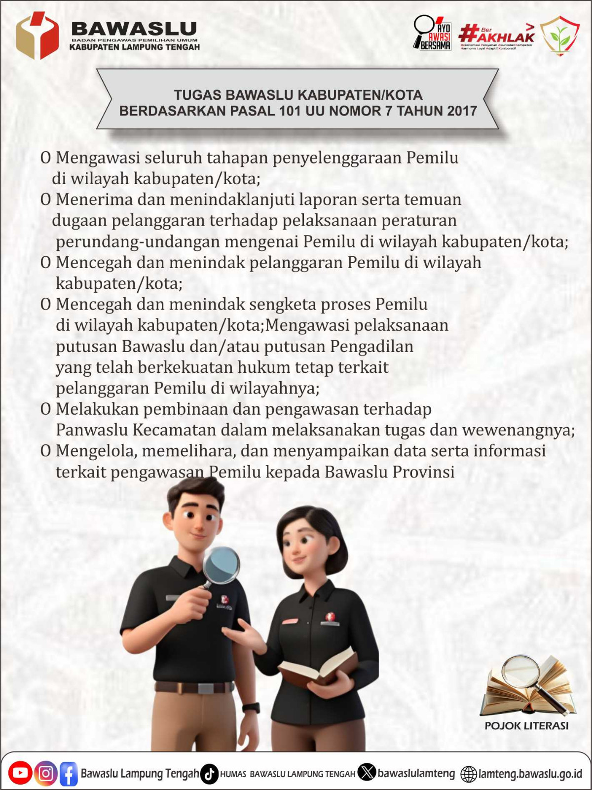 Tugas Bawaslu Kabupaten/Kota Berdasarkan Pasal 101 Huruf (a) UU Nomor 7 Tahun 2017: Wujud Pengawasan Pemilu yang Kuat dan Independen