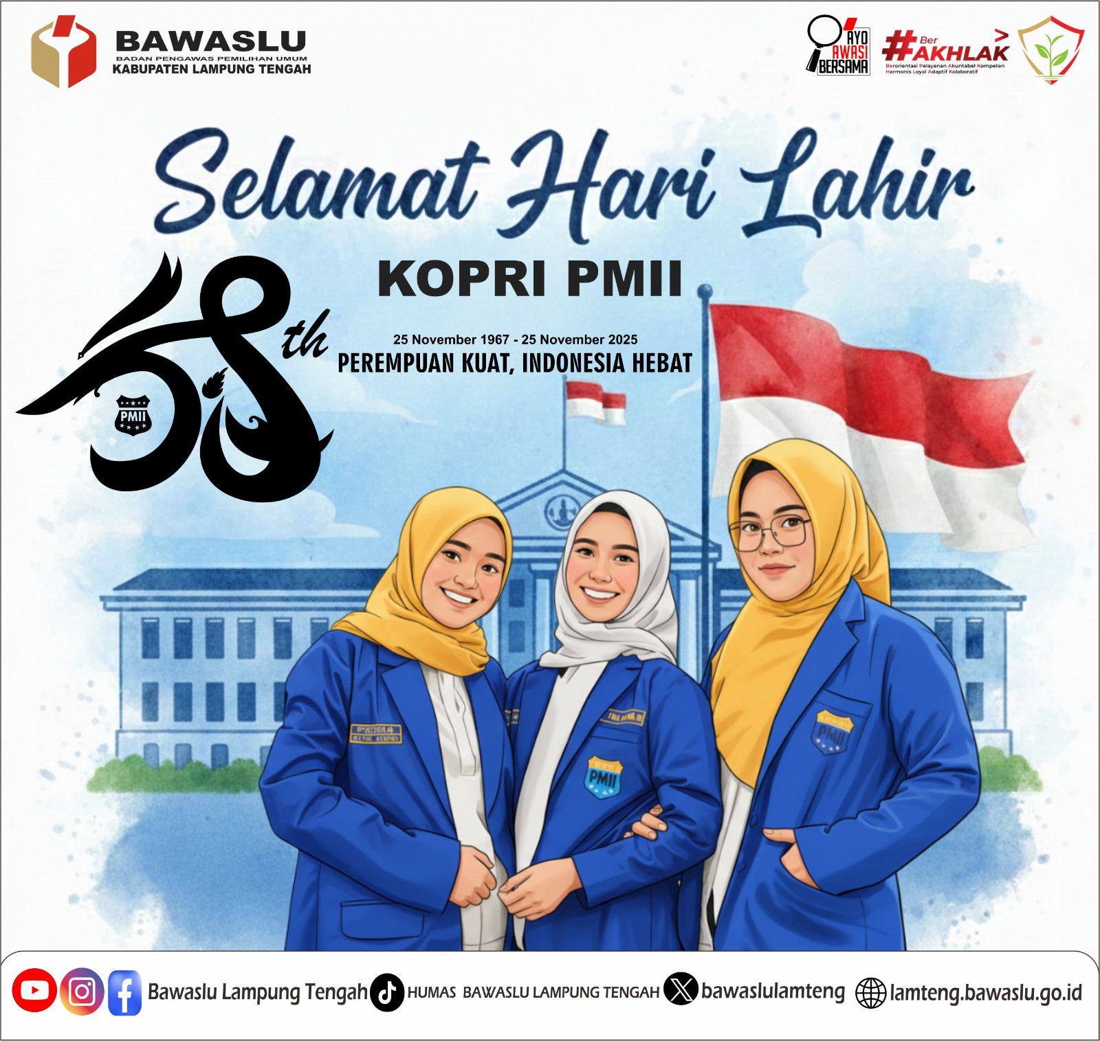 selamat dan apresiasi setinggi-tingginya atas peringatan Hari Lahir (Harlah) KOPRI PMII ke-58