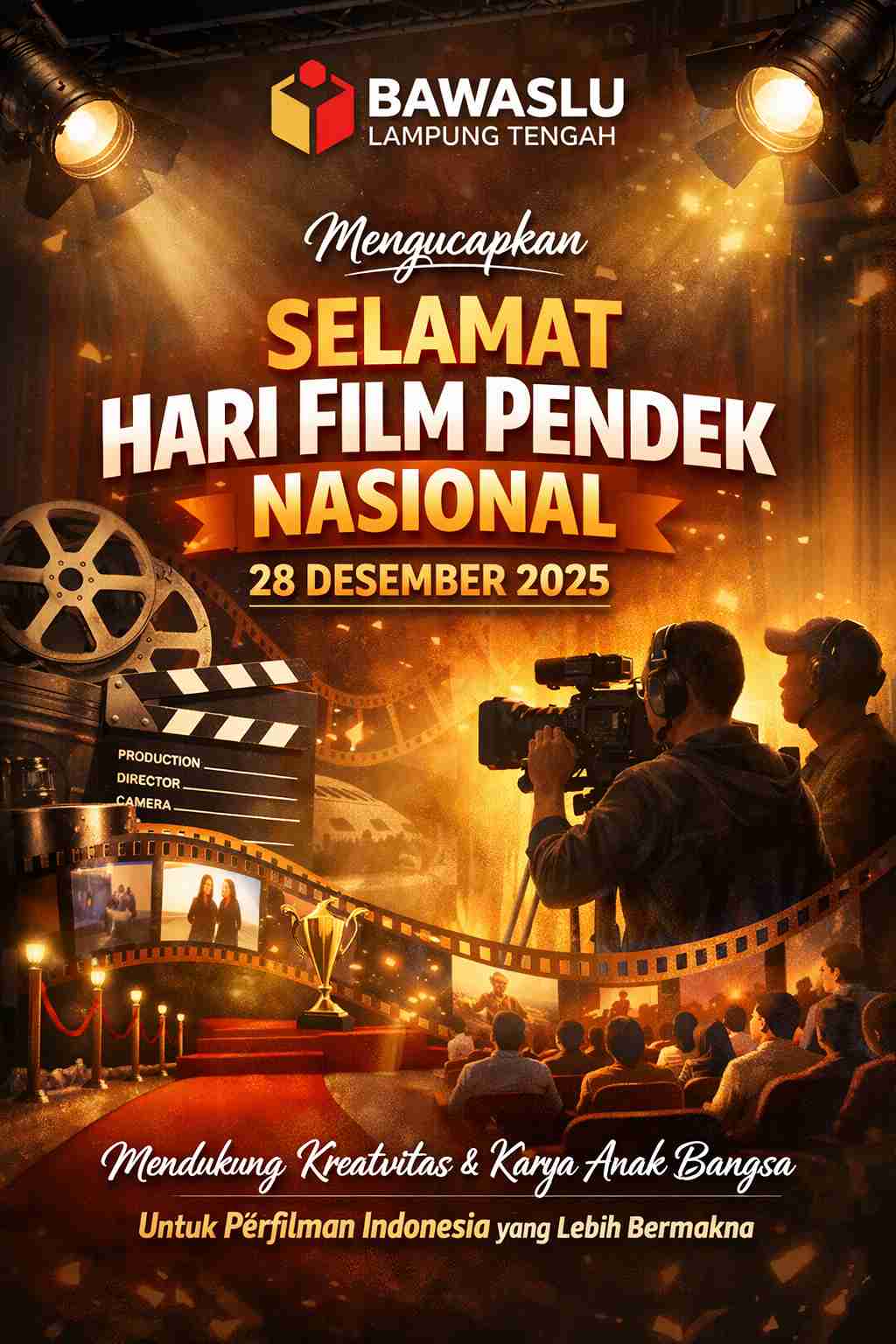 Bawaslu Lampung Tengah Ucapkan Selamat Hari Film Pendek Nasional 28 Desember 2025, Dorong Kreativitas dan Karya Bermakna