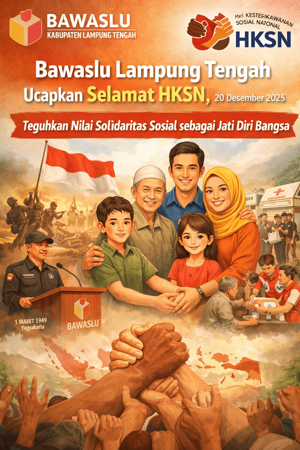Bawaslu Lampung Tengah Ucapkan Selamat HKSN, Teguhkan Nilai Solidaritas Sosial sebagai Jati Diri Bangsa