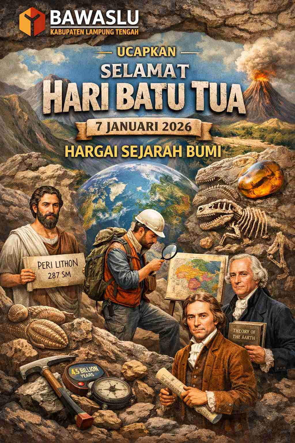 Bawaslu Kabupaten Lampung Tengah Ucapkan Selamat Hari Batu Tua, 7 Januari 2026