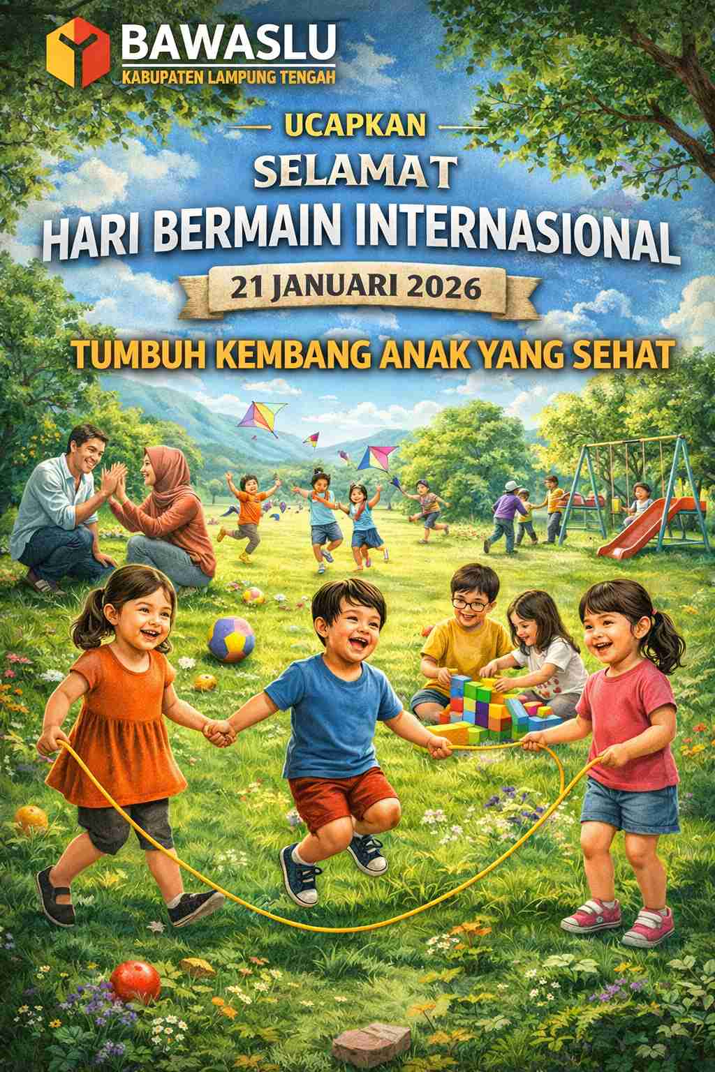 Bawaslu Lampung Tengah Ucapkan Selamat Hari Bermain Internasional, 21 Januari 2026