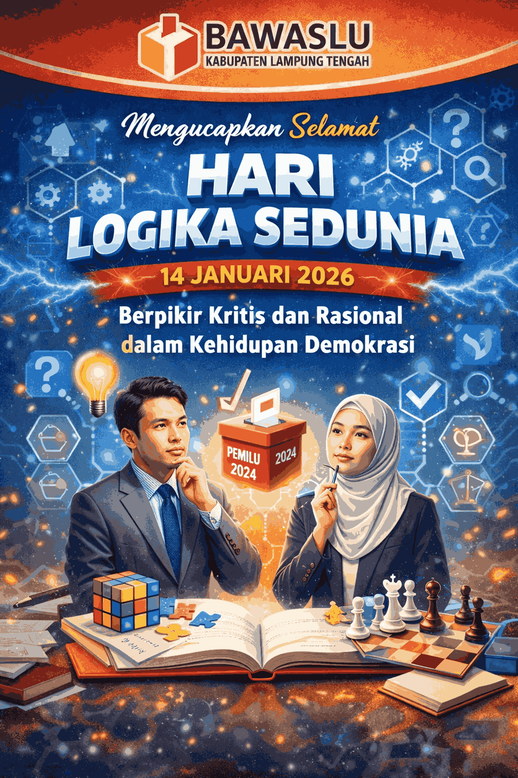 Bawaslu Kabupaten Lampung Tengah Ucapkan Selamat Hari Logika Sedunia, Dorong Berpikir Kritis dan Rasional dalam Kehidupan Demokrasi