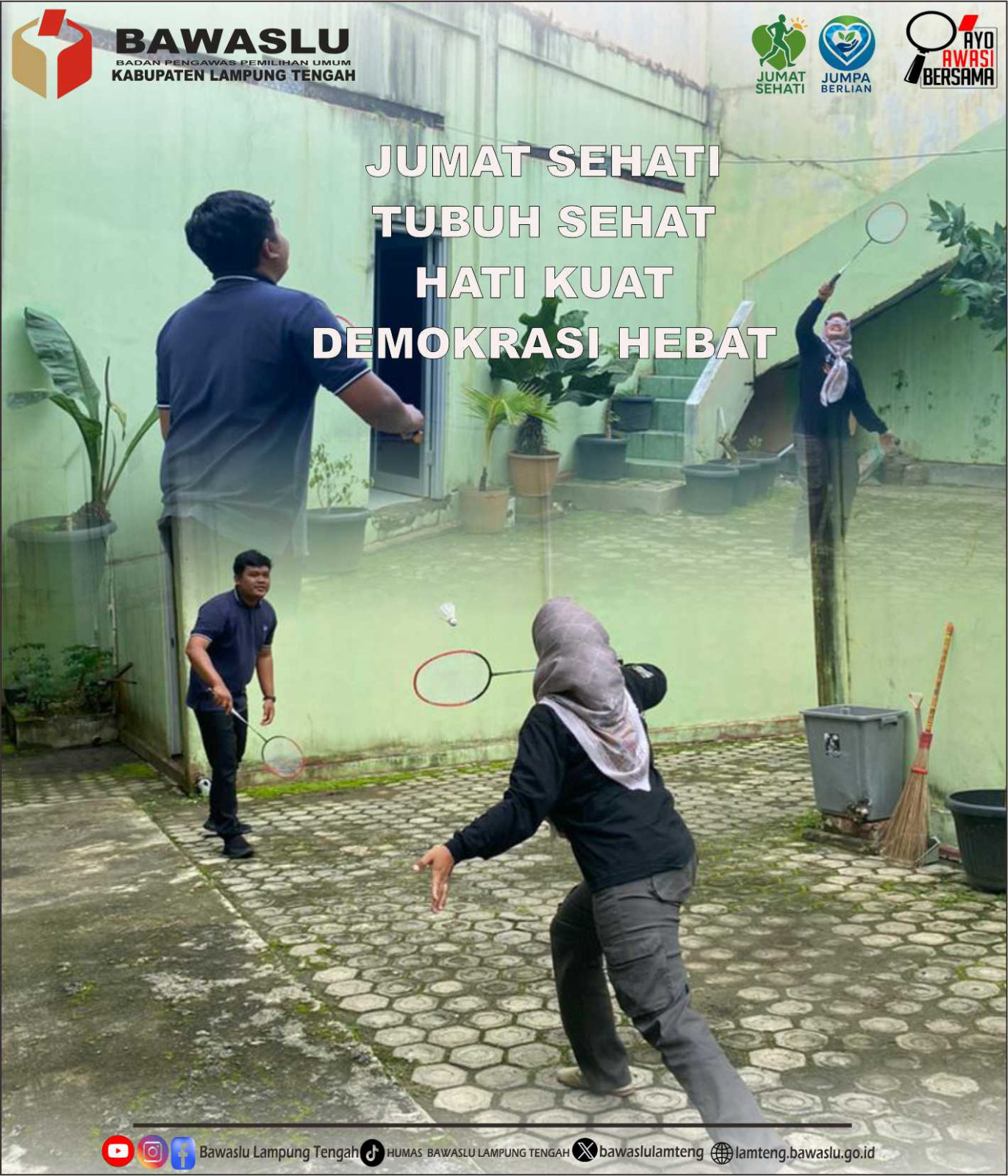 Bawaslu Kabupaten Lampung Tengah Laksanakan Program Jumat Sehati, Perkuat Kebugaran Jasmani dan Ketahanan Moral Jajaran Pengawas Pemilu