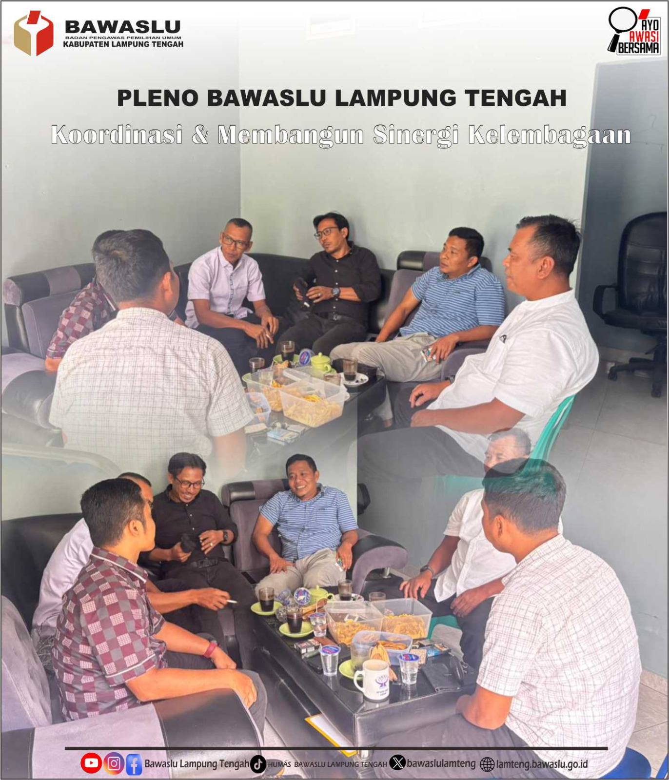 Bawaslu Kabupaten Lampung Tengah Gelar Rapat Pleno Pimpinan, Perkuat Koordinasi dan Bangun Sinergi Kelembagaan