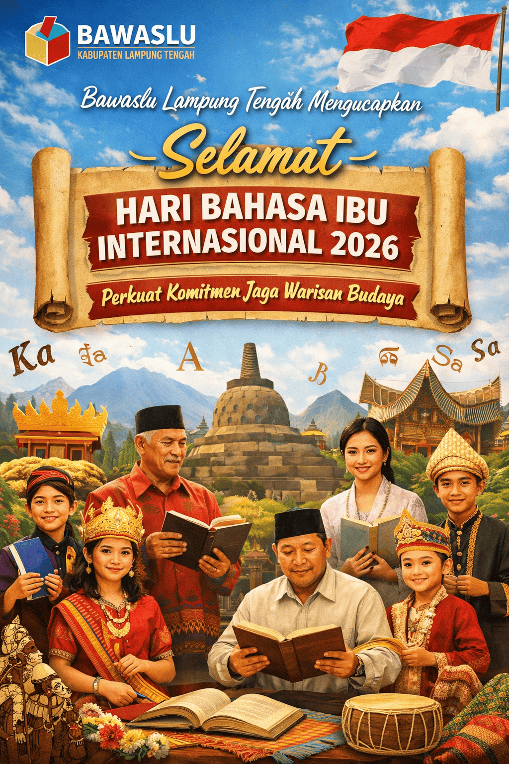 Bawaslu Lampung Tengah Peringati Hari Bahasa Ibu Internasional 2026, Perkuat Komitmen Jaga Warisan Budaya