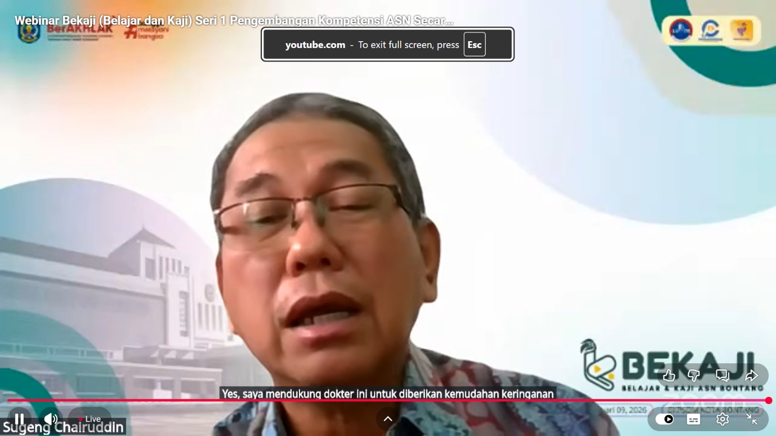 Bawaslu Kabupaten Lampung Tengah Mengikuti Webinar ASN Pemkot Bontang tentang Arah Kebijakan Nasional, Tantangan Zaman, dan Penguatan Kompetensi ASN Mandiri