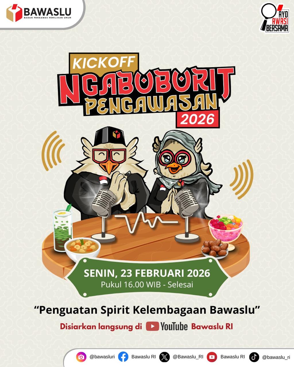 Bawaslu Lampung Tengah Ikuti Kick Off Ngabuburit Pengawasan 2026, Perkuat Spirit Kelembagaan di Masa Non Tahapan