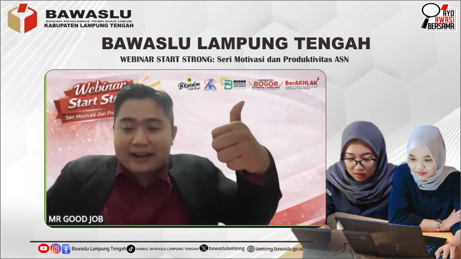 Bawaslu Lampung Tengah Ikuti Webinar START STRONG, Tingkatkan Motivasi dan Produktivitas ASN di Awal Tahun 2026