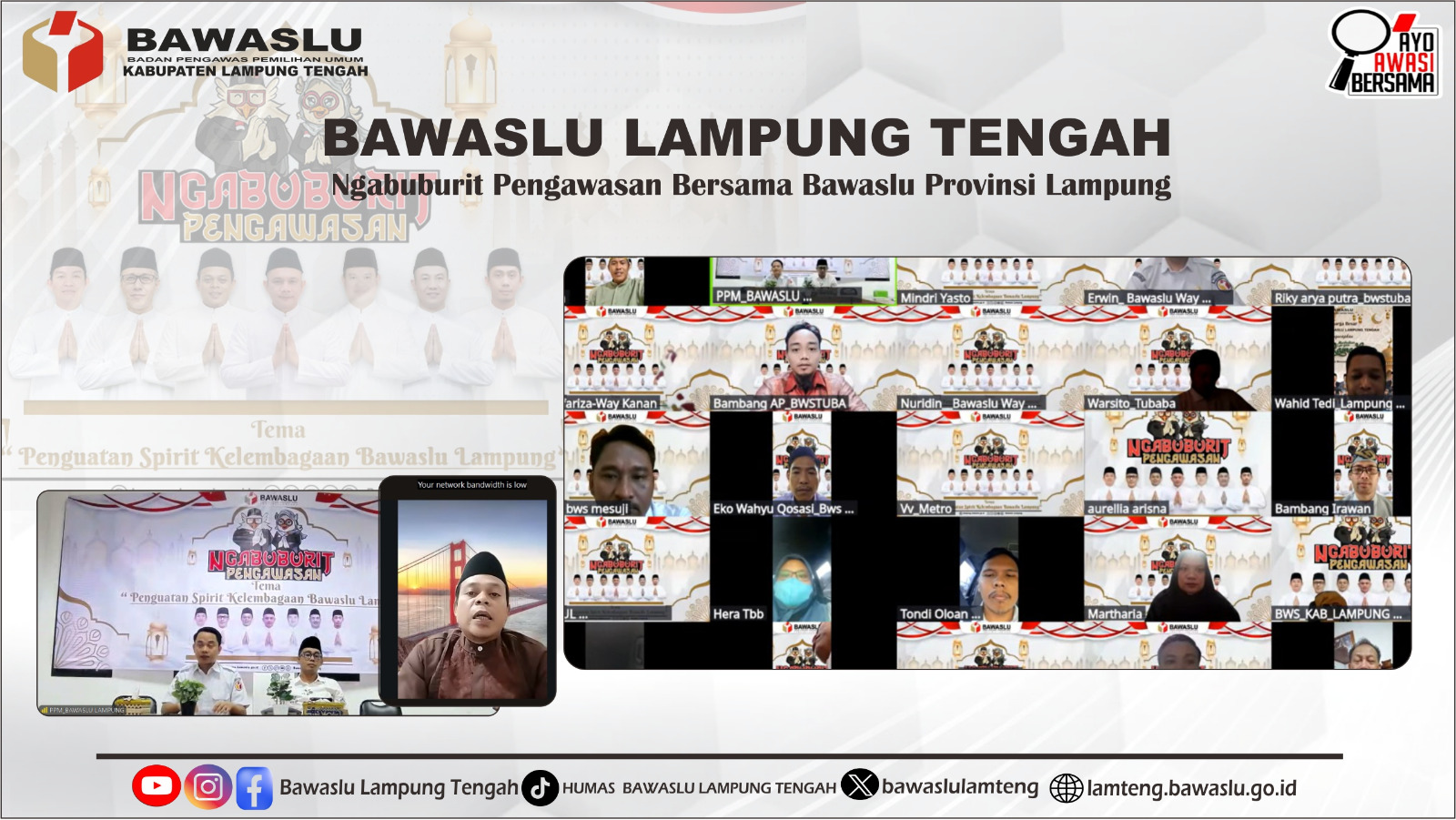Perkuat Spirit Kelembagaan, Bawaslu Lampung Tengah Ikuti Ngabuburit Pengawasan 2026