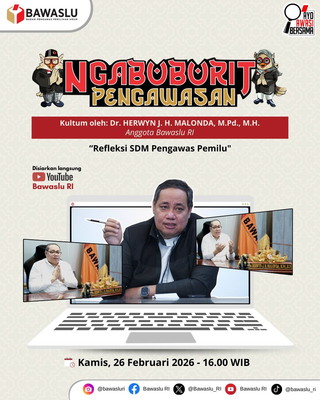 Bawaslu Kabupaten Lampung Tengah Ikuti Ngabuburit Pengawasan 2026 Edisi ke-3, Teguhkan Refleksi dan Penguatan SDM