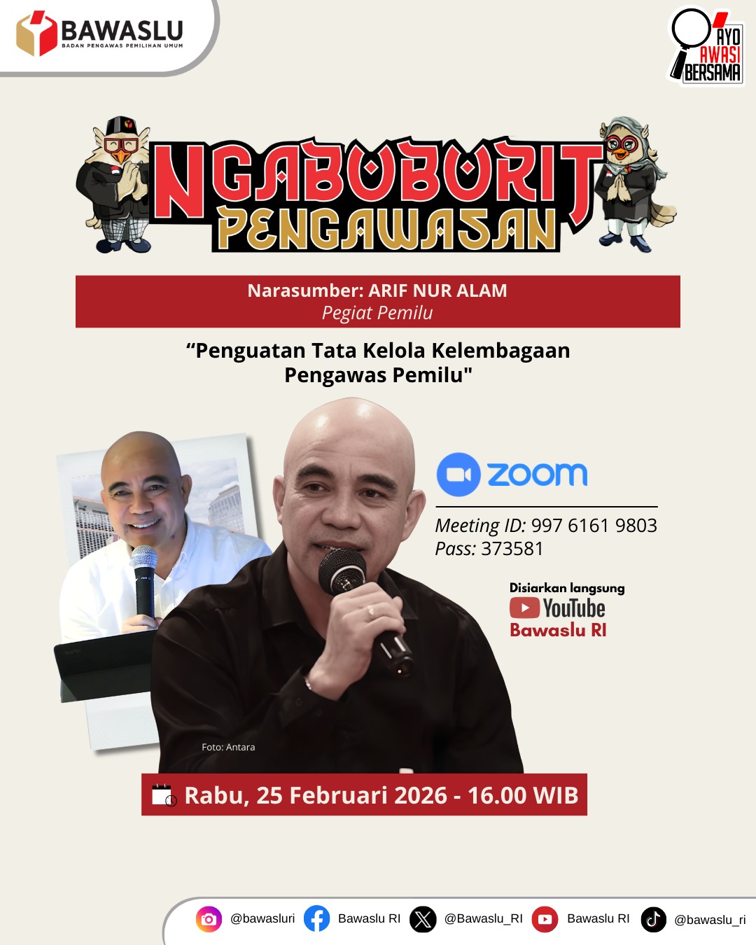 Bawaslu Kabupaten Lampung Tengah Ikuti Ngabuburit Pengawasan 2026 Edisi ke-2, Perkuat Tata Kelola dan Integritas Lembaga