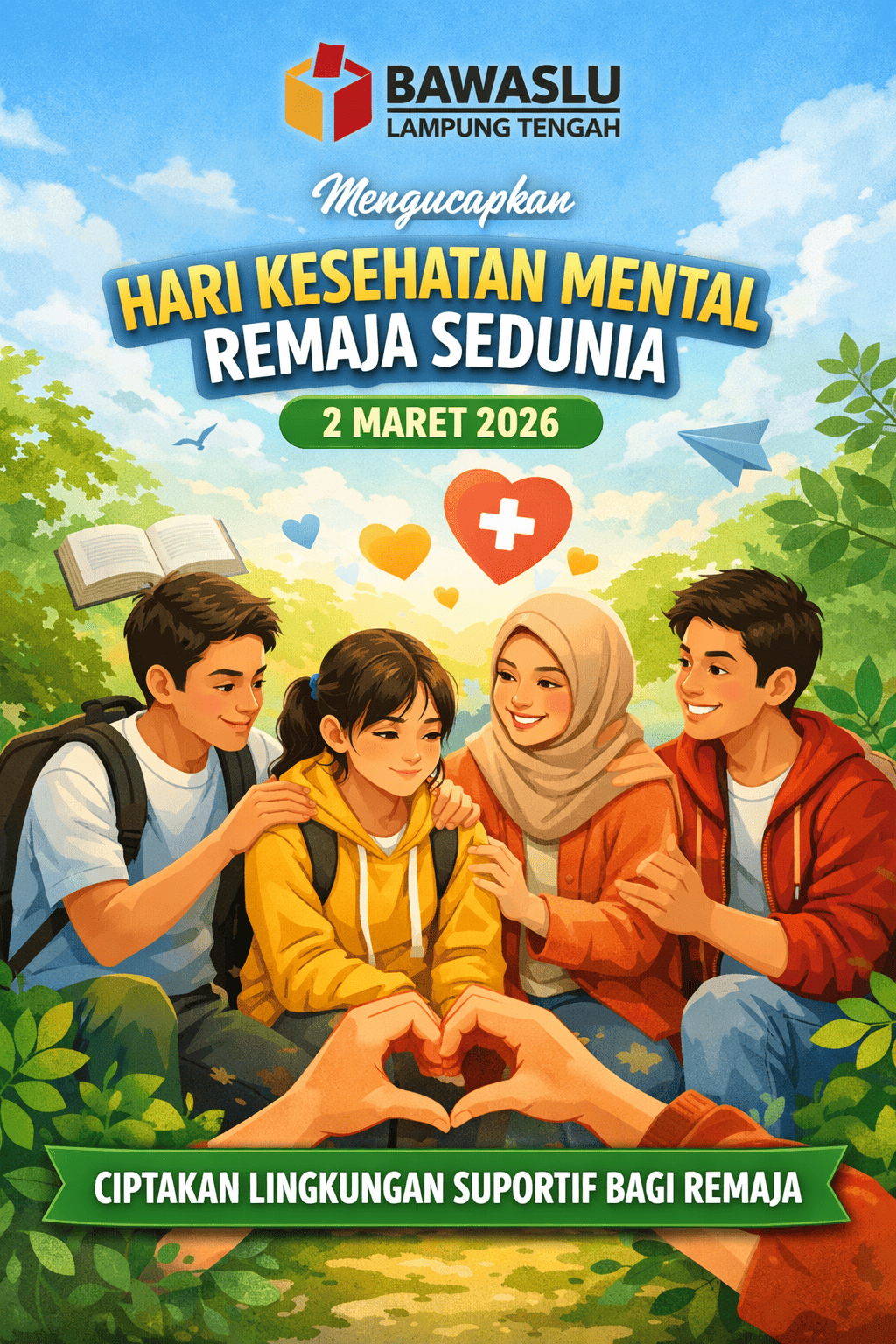 Bawaslu Lampung Tengah ucapkan Hari Kesehatan Mental Remaja Sedunia 2 Maret 2026, Ajak Masyarakat Tingkatkan Kepedulian