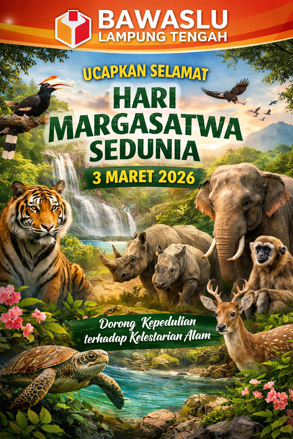 Peringati Hari Margasatwa Sedunia 2026, Bawaslu Lampung Tengah Dorong Kepedulian terhadap Kelestarian Alam