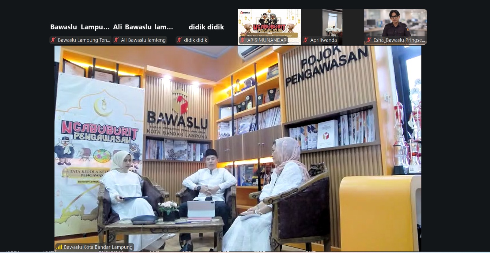 Bawaslu Lampung Tengah Ikuti “Ngabuburit Pengawasan” Bersama Bawaslu Kota Bandar Lampung, Bahas Tata Kelola Kelembagaan Pengawasan Pemilu