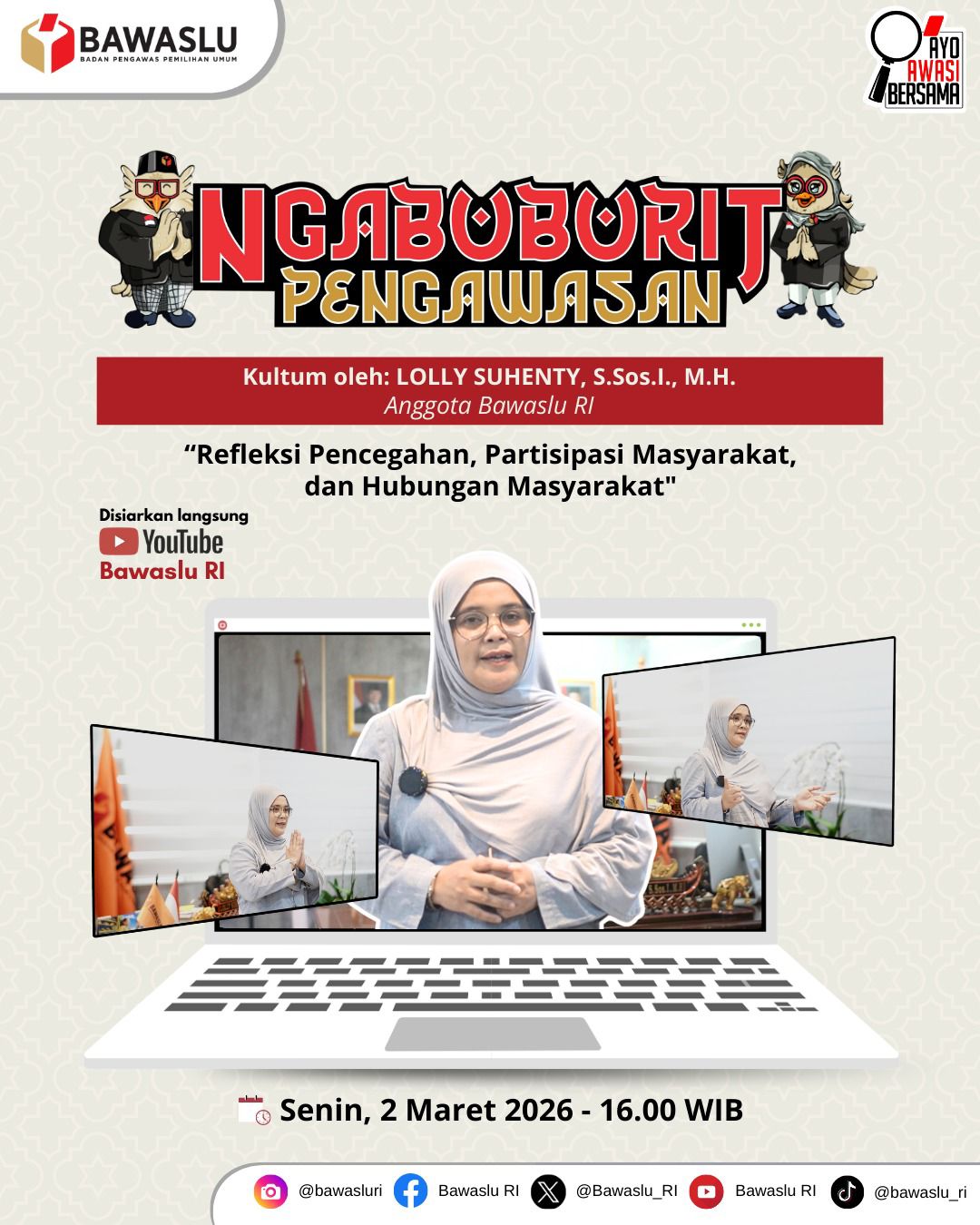 Bawaslu Lampung Tengah Hadiri Ngabuburit Pengawasan Edisi ke-5, Tekankan Integritas dan Keteladanan dalam Pengawasan Pemilu