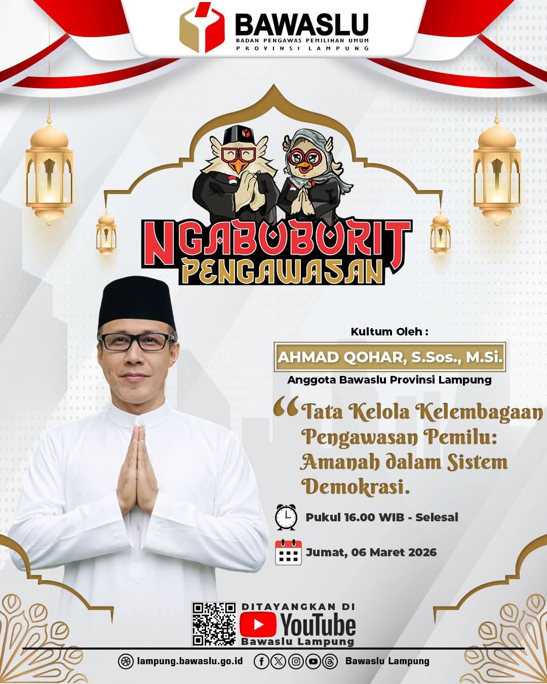 Bawaslu Lampung Tengah Ikuti Ngabuburit Pengawasan Bawaslu Provinsi Lampung, Perkuat Integritas Pengawasan Demokrasi di Bulan Ramadan