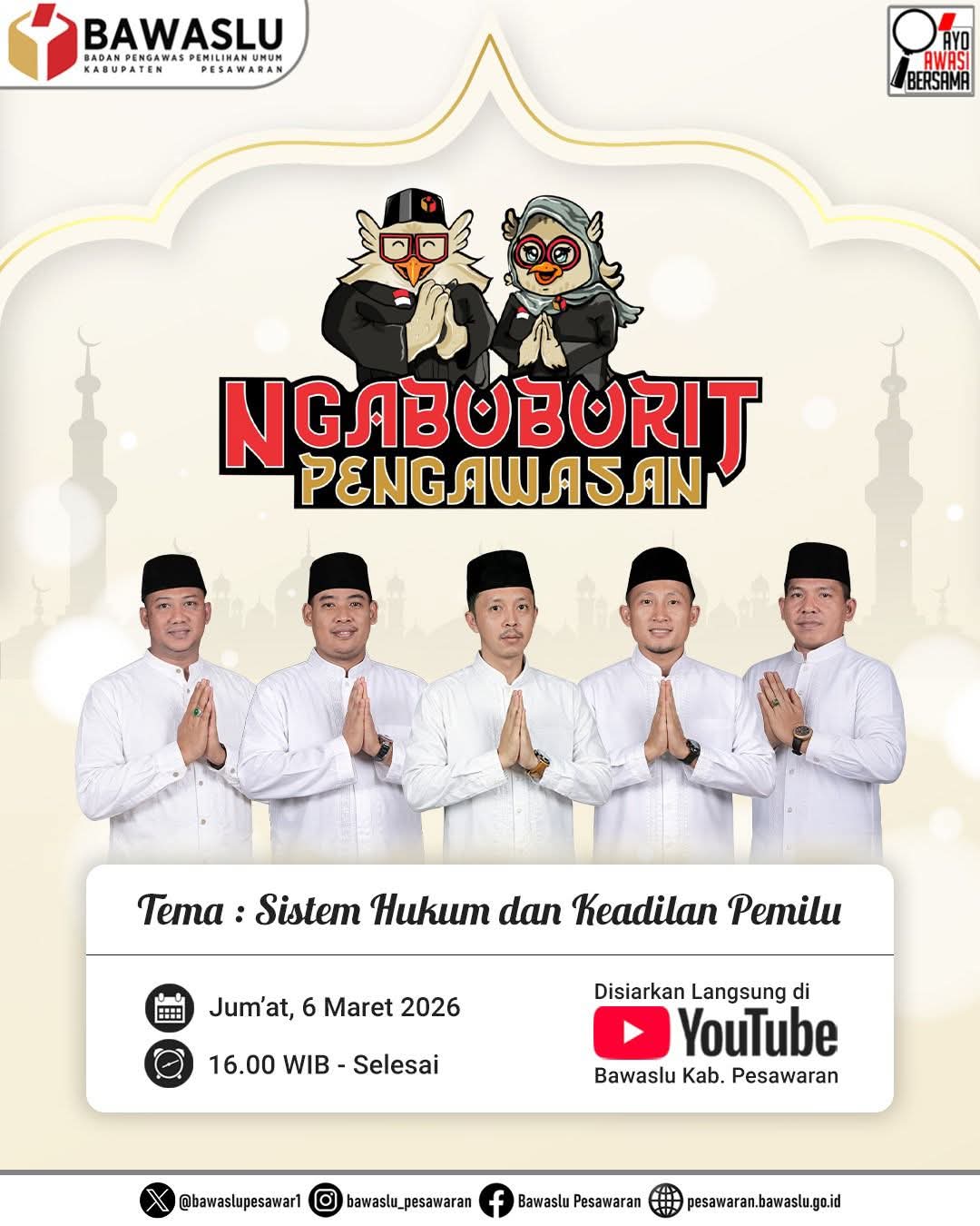 Bawaslu Lampung Tengah Ikuti Ngabuburit Pengawasan Bersama Bawaslu Pesawaran, Bahas Sistem Hukum dan Keadilan Pemilu