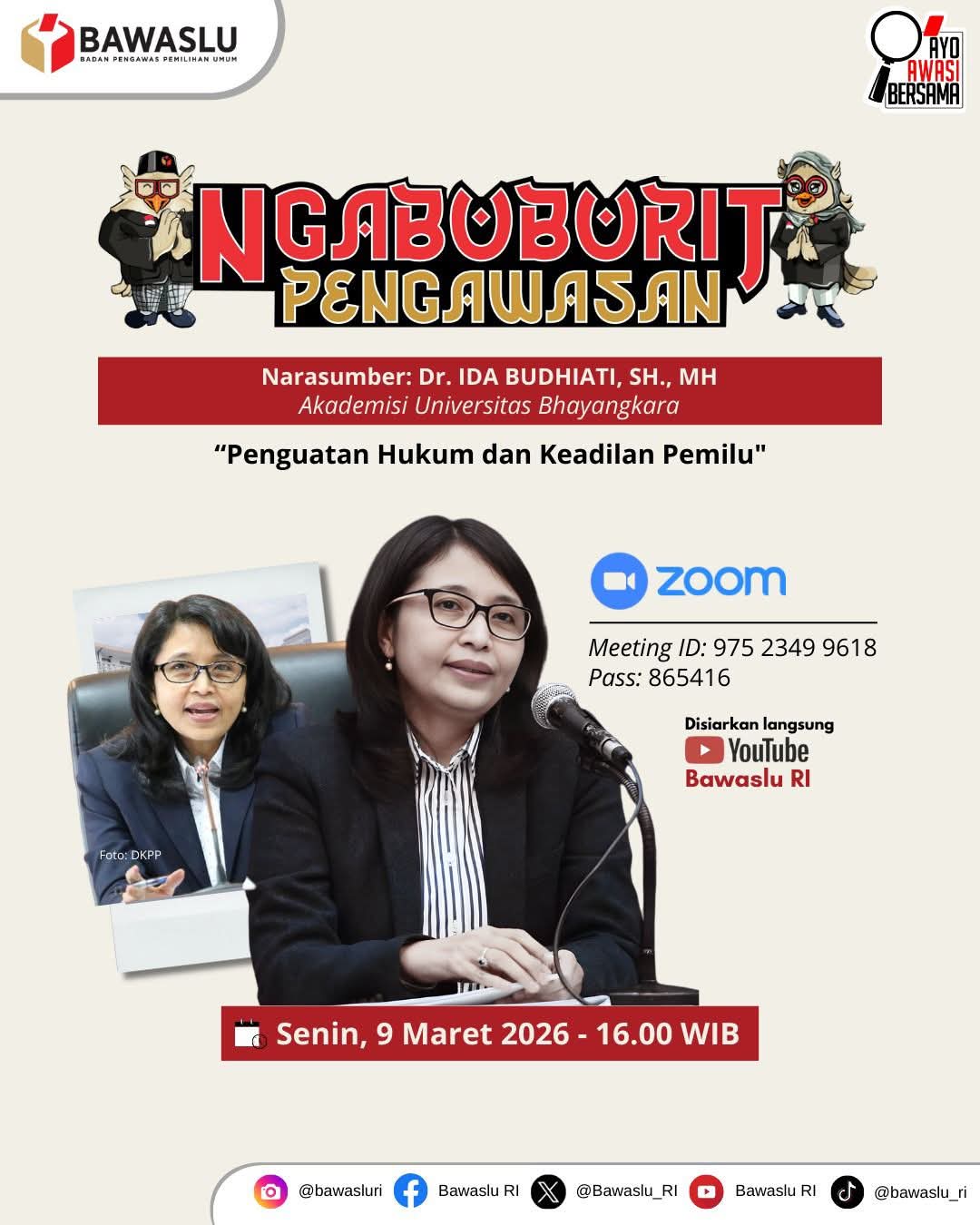 Bawaslu Lampung Tengah Ikuti Ngabuburit Pengawasan 2026 Edisi ke-10, Akademisi Bahas Penguatan Hukum dan Keadilan Pemilu