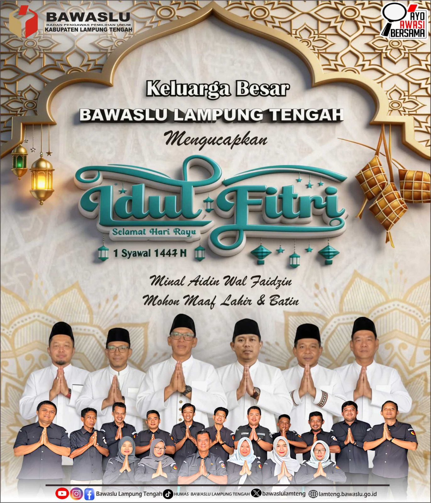 Bawaslu Lampung Tengah Ucapkan Selamat Hari Raya Idul Fitri 1447 H, Momentum Perkuat Integritas dan Kebersamaan