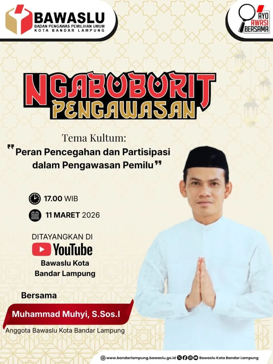 NGABUBURIT EDUKATIF, BAWASLU LAMPUNG TENGAH DORONG PERAN PENCEGAHAN DALAM PENGAWASAN PEMILU