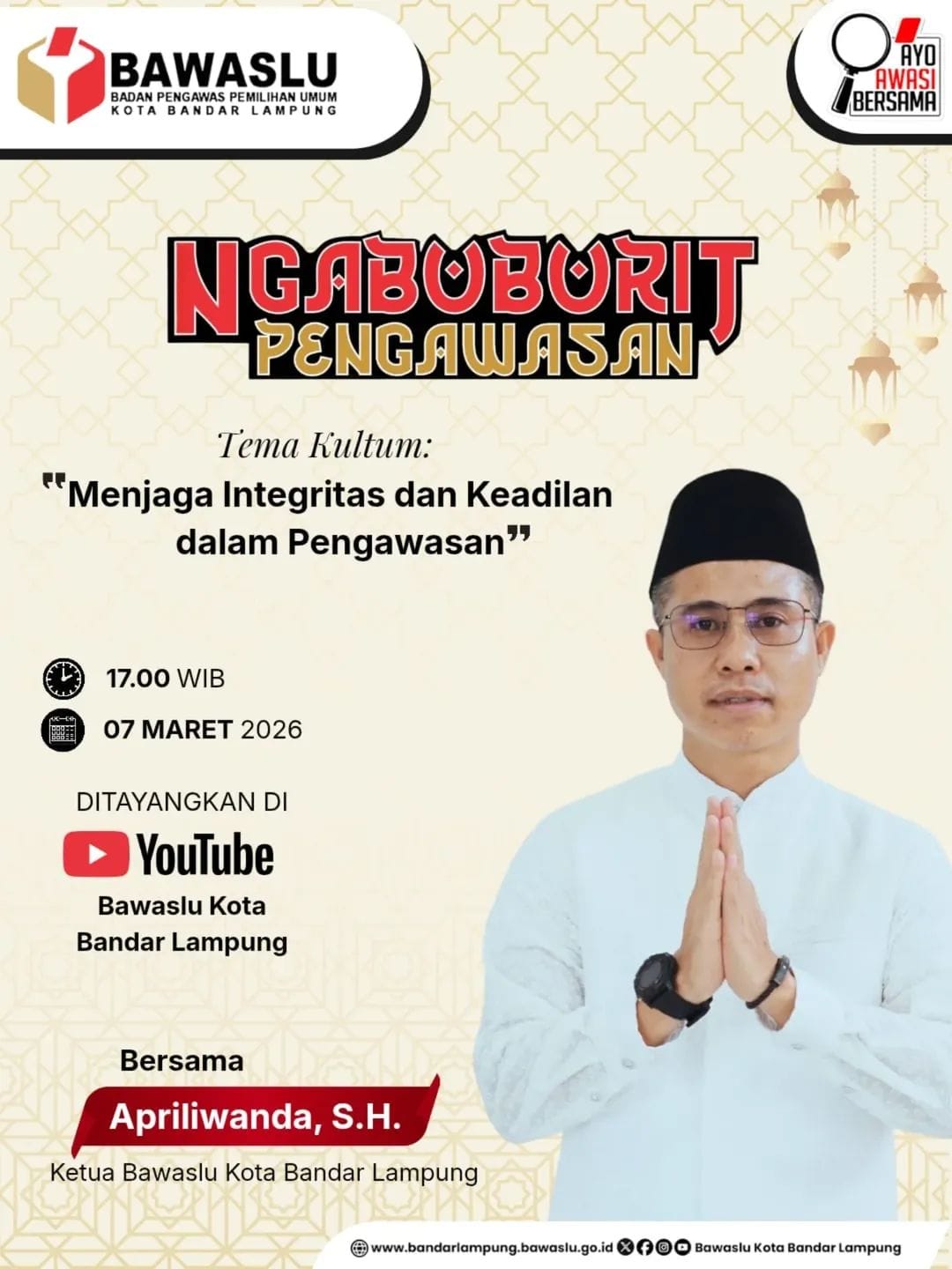 NGABUBURIT BERMAKNA, BAWASLU LAMPUNG TENGAH PERKUAT INTEGRITAS PENGAWASAN PEMILU