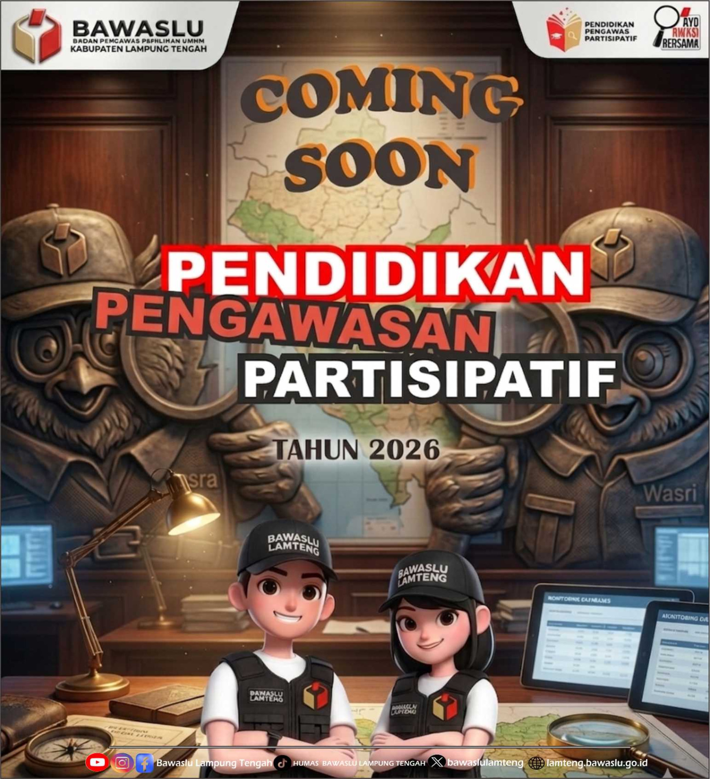 Bawaslu Lampung Tengah Buka Pendaftaran Program Pendidikan Pengawasan Partisipatif 2026