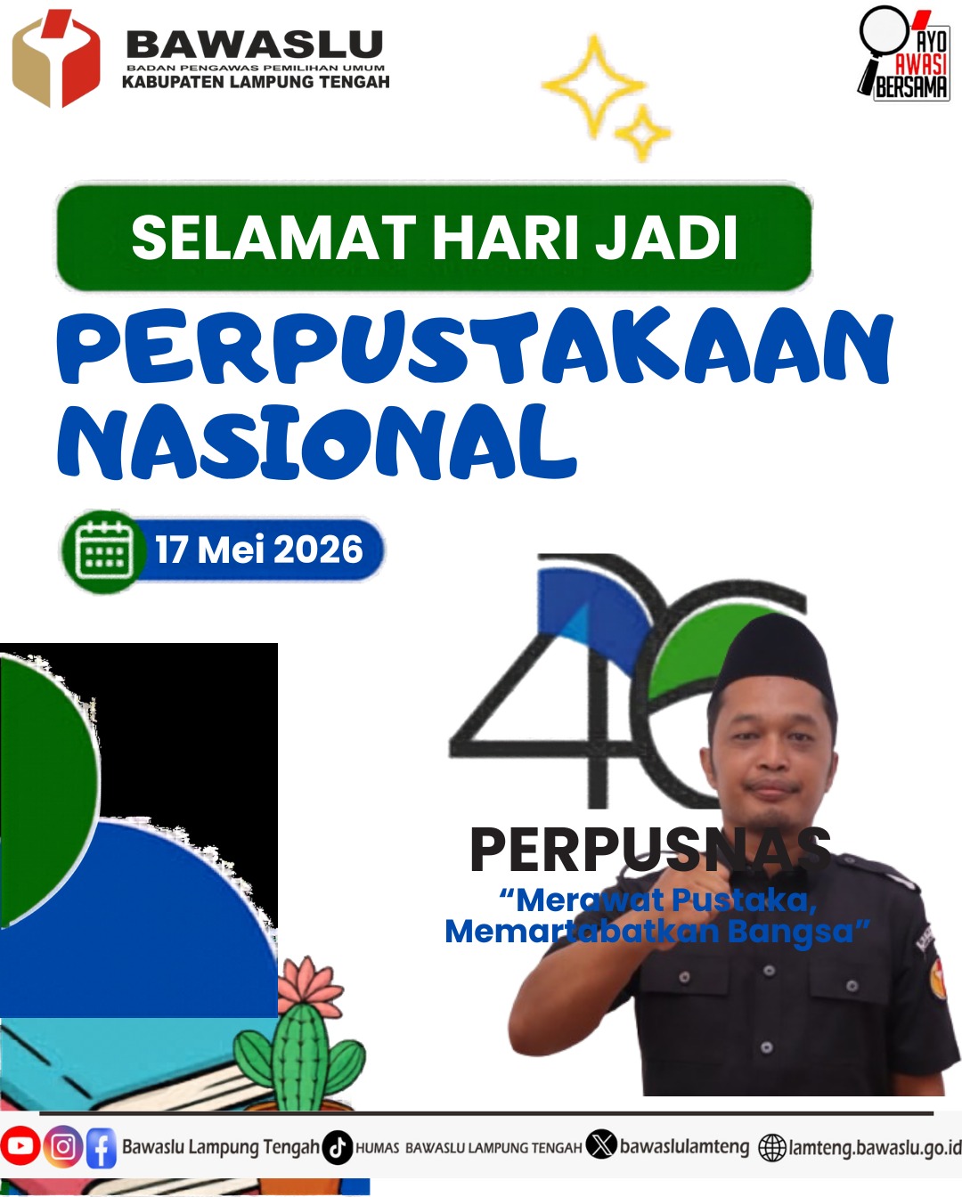 “Koordinator Divisi Hukum dan Penyelesaian Sengketa Bawaslu Lampung Tengah Dorong Budaya Literasi”