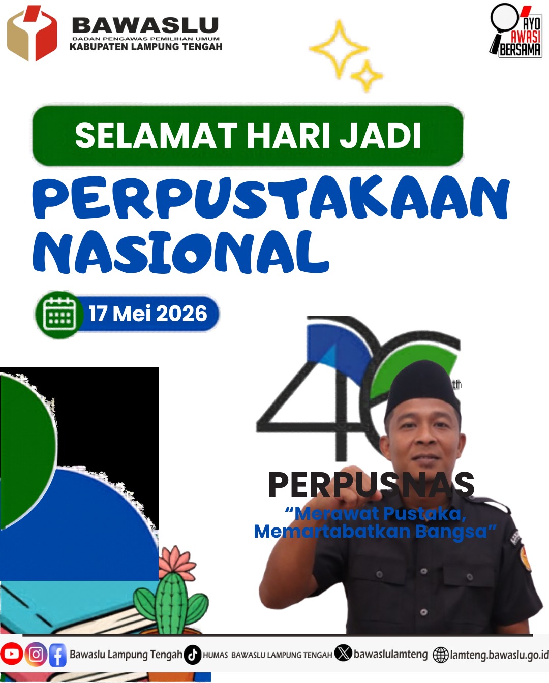 “Koordinator Penanganan Pelanggaran, Data dan Informasi Bawaslu Lampung Tengah Dorong Budaya Literasi”