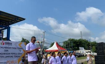 Memasuki Masa Tenang Bawaslu Lampung Tengah Adakan Apel Siaga dan Patroli Pengawasan Pemilu 2024
