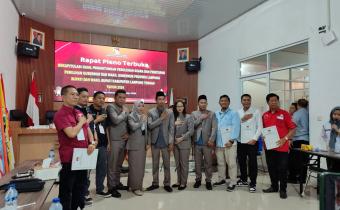 Bawaslu Lampung Tengah hadiri Pleno Rekapitulasi Suara di KPU Kabupaten Lampung Tengah