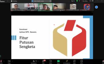 BAWASLU KABUPATEN LAMPUNG TENGAH IKUTI RAKOR SOSIALISASI FITUR BARU SIPS YANG DIGELAR BAWASLU RI