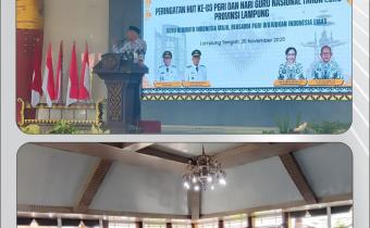 BAWASLU KABUPATEN LAMPUNG TENGAH HADIRI RAMAH TAMAH GUBERNUR LAMPUNG BERSAMA PERWAKILAN PGRI SE-PROVINSI LAMPUNG DI GEDUNG SESAT AGUNG GUNUNG SUGIH