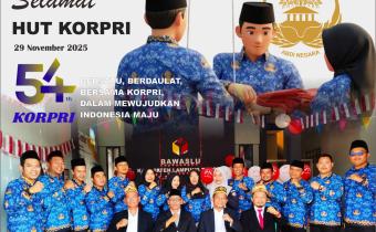 MOMENTUM HUT KE-54 KORPRI, BAWASLU LAMPUNG TENGAH AJAK ASN TINGKATKAN PENGABDIAN DAN NETRALITAS