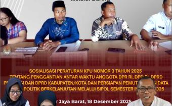 Bawaslu Lampung Tengah Ikuti Sosialisasi PKPU Nomor 3 Tahun 2025 tentang Pergantian Antarwaktu Anggota DPR, DPD, dan DPRD