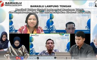 Badan Pengawas Pemilihan Umum (Bawaslu) Kabupaten Lampung Tengah mengikuti Ceramah Pakar Kebijakan Pelayanan Publik Series 2 yang diselenggarakan oleh Pusat Pembelajaran dan Strategi Kebijakan Pelayanan Publik (Pusjar SKPP) pada Jum’at, 6 Februari 2026       