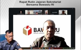 Koordinator Sekretariat Bawaslu Lampung Tengah Hadiri Rapat Rutin, Perkuat Koordinasi dan Klarifikasi Isu Administratif