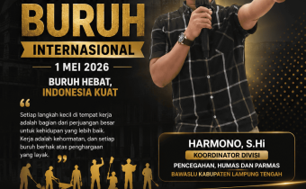 Hari Buruh 2026, Bawaslu Lampung Tengah Ajak Pekerja Terus Berkarya untuk Indonesia