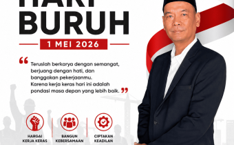 Bawaslu Lampung Tengah Ucapkan Selamat Hari Buruh 2026